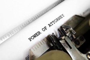 A document with power of attorney
