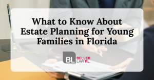 A lawyer explaining legal documents to a client during a consultation about estate planning for young families.